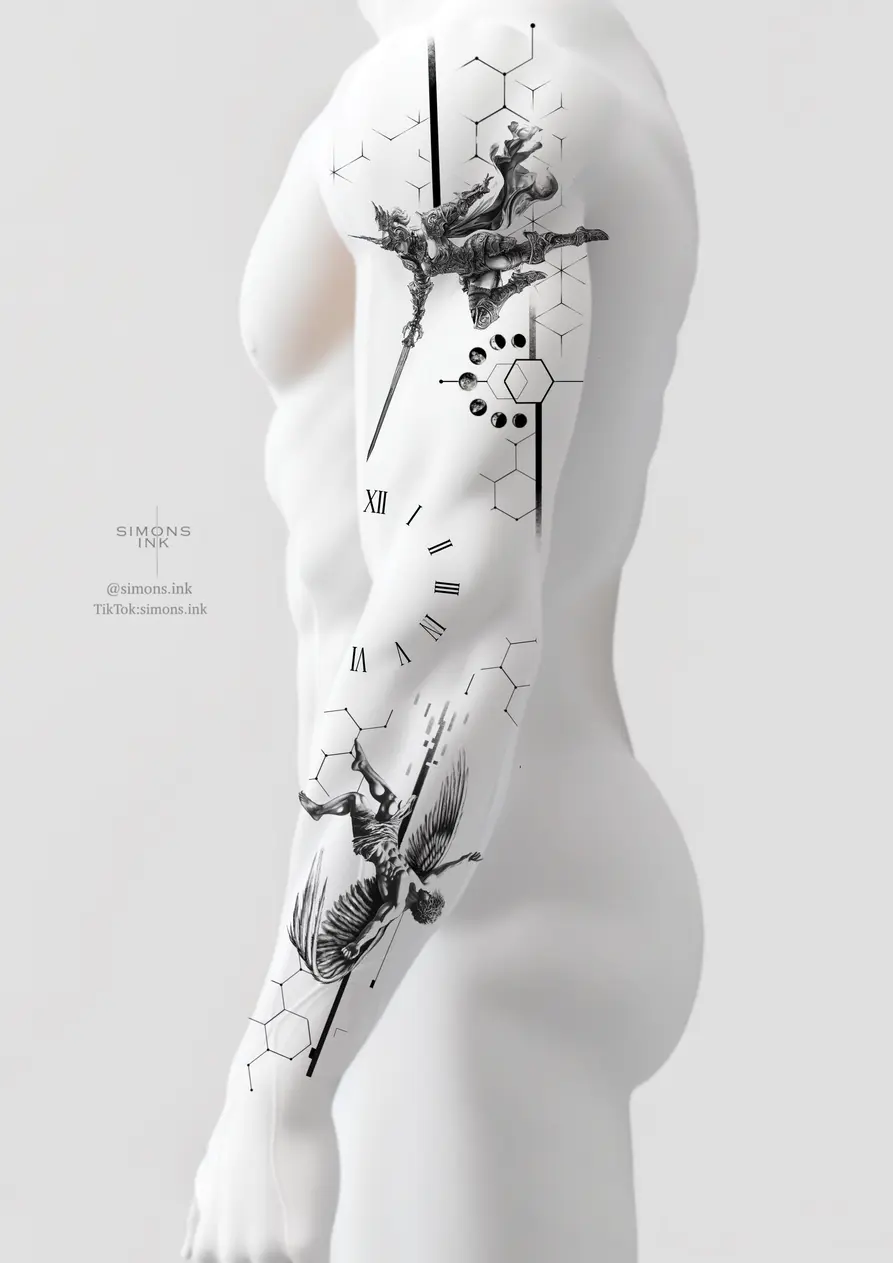 Originální tetování od Šimona Holomka – ukázka motivu IMG_1259 | Tattoo Gallery Brno a Neon Spot Hodonín | Precizní práce, kreativní návrhy, profesionální tetování.